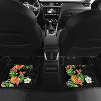 Hawaii Pineapple Tropical Car Mats Colorful Hibiscus Plumeria LT01 Set 2pcs - Back Black - Polynesian Pride