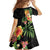 Hawaii Pineapple Tropical Family Matching Off Shoulder Maxi Dress and Hawaiian Shirt Colorful Hibiscus Plumeria