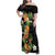 Hawaii Pineapple Tropical Family Matching Off Shoulder Maxi Dress and Hawaiian Shirt Colorful Hibiscus Plumeria