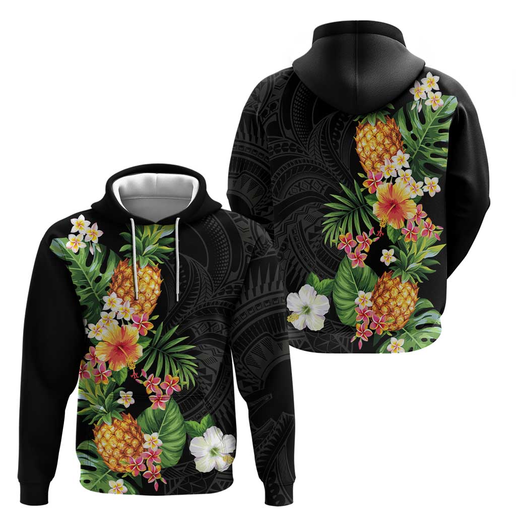Hawaii Pineapple Tropical Hoodie Colorful Hibiscus Plumeria LT01 - Polynesian Pride
