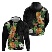 Hawaii Pineapple Tropical Hoodie Colorful Hibiscus Plumeria LT01 - Polynesian Pride