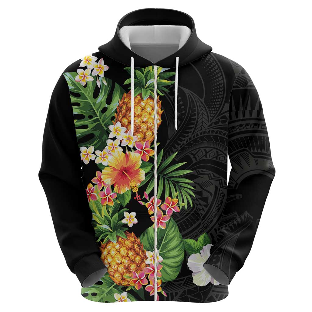 Hawaii Pineapple Tropical Hoodie Colorful Hibiscus Plumeria LT01 - Polynesian Pride