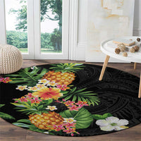 Hawaii Pineapple Tropical Round Carpet Colorful Hibiscus Plumeria LT01 - Polynesian Pride