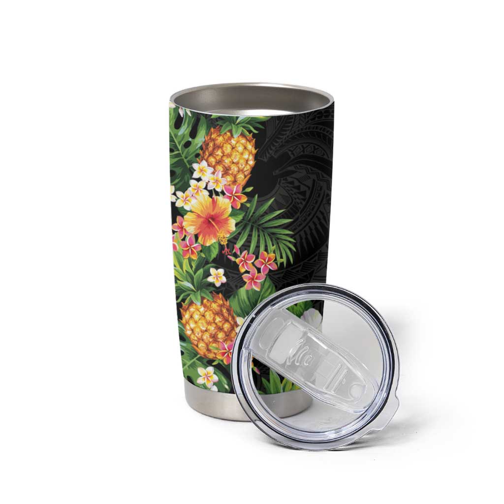 Hawaii Pineapple Tropical Tumbler Cup Colorful Hibiscus Plumeria LT01 - Polynesian Pride