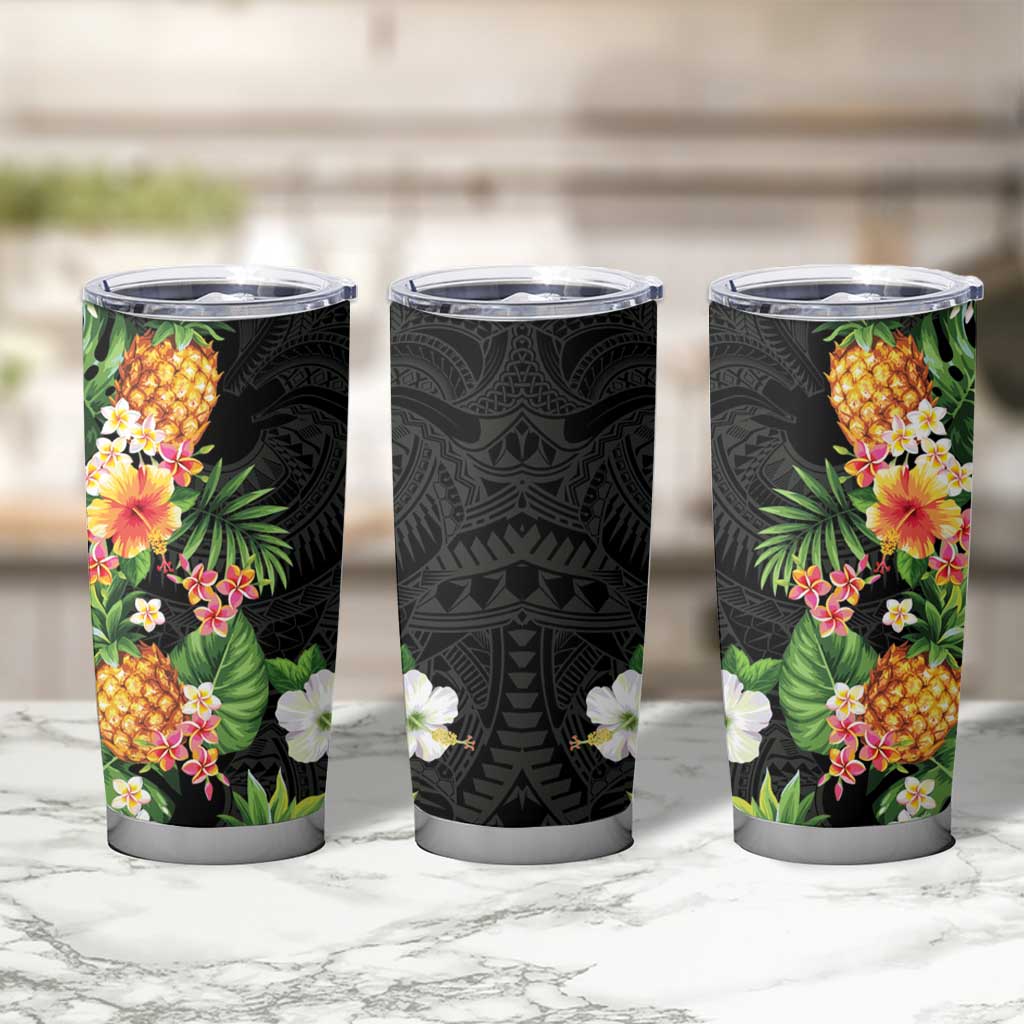 Hawaii Pineapple Tropical Tumbler Cup Colorful Hibiscus Plumeria LT01 - Polynesian Pride