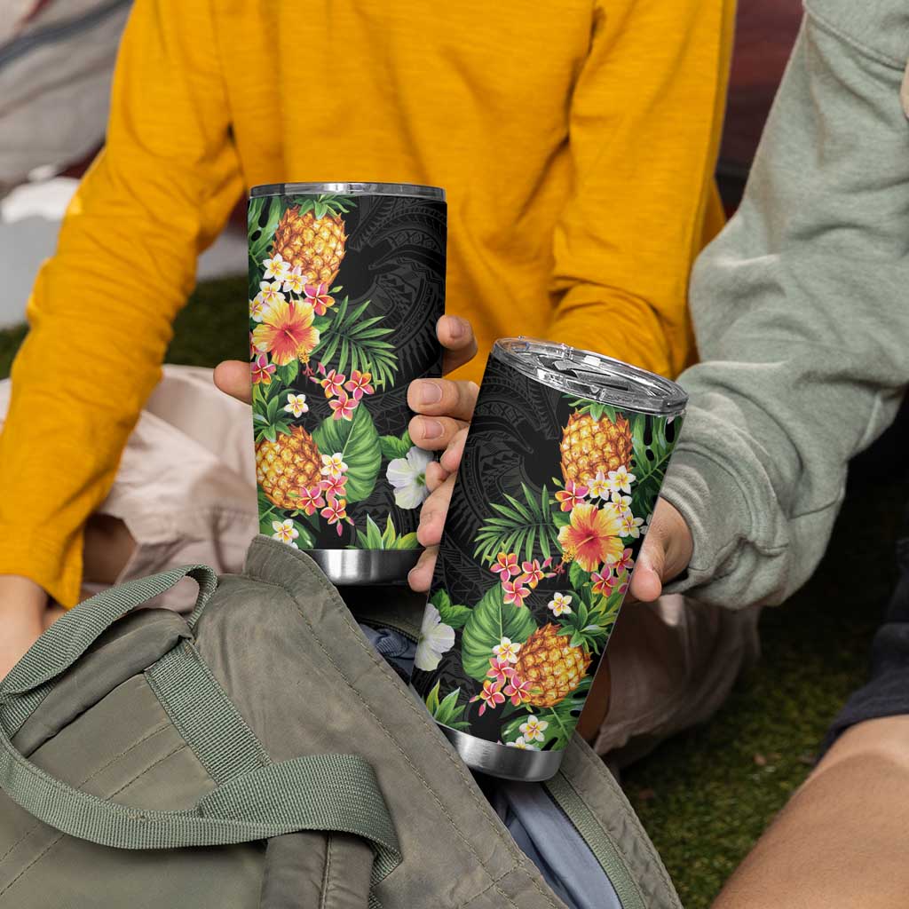 Hawaii Pineapple Tropical Tumbler Cup Colorful Hibiscus Plumeria LT01 - Polynesian Pride