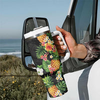 Hawaii Pineapple Tropical Tumbler With Handle Colorful Hibiscus Plumeria LT01 - Polynesian Pride