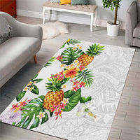 Hawaii Pineapple Tropical Area Rug Luminous Hibiscus Plumeria LT01 - Polynesian Pride