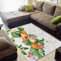Hawaii Pineapple Tropical Area Rug Luminous Hibiscus Plumeria LT01 - Polynesian Pride