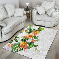 Hawaii Pineapple Tropical Area Rug Luminous Hibiscus Plumeria LT01 - Polynesian Pride