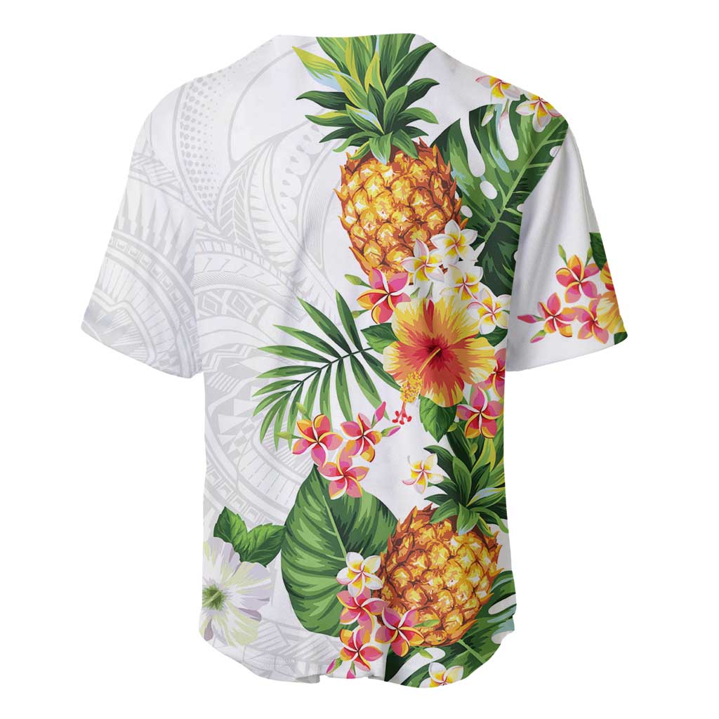 Hawaii Pineapple Tropical Baseball Jersey Luminous Hibiscus Plumeria LT01 - Polynesian Pride