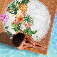 Hawaii Pineapple Tropical Beach Blanket Luminous Hibiscus Plumeria LT01 - Polynesian Pride