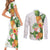 Hawaii Pineapple Tropical Couples Matching Short Sleeve Bodycon Dress and Long Sleeve Button Shirt Luminous Hibiscus Plumeria