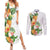 Hawaii Pineapple Tropical Couples Matching Summer Maxi Dress and Long Sleeve Button Shirt Luminous Hibiscus Plumeria