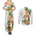 Hawaii Pineapple Tropical Couples Matching Summer Maxi Dress and Long Sleeve Button Shirt Luminous Hibiscus Plumeria