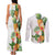 Hawaii Pineapple Tropical Couples Matching Tank Maxi Dress and Long Sleeve Button Shirt Luminous Hibiscus Plumeria