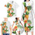 Hawaii Pineapple Tropical Family Matching Long Sleeve Bodycon Dress and Hawaiian Shirt Luminous Hibiscus Plumeria