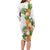 Hawaii Pineapple Tropical Family Matching Long Sleeve Bodycon Dress and Hawaiian Shirt Luminous Hibiscus Plumeria