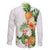 Hawaii Pineapple Tropical Family Matching Off The Shoulder Long Sleeve Dress and Hawaiian Shirt Luminous Hibiscus Plumeria