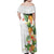 Hawaii Pineapple Tropical Family Matching Off Shoulder Maxi Dress and Hawaiian Shirt Luminous Hibiscus Plumeria