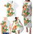 Hawaii Pineapple Tropical Family Matching Puletasi and Hawaiian Shirt Luminous Hibiscus Plumeria