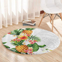 Hawaii Pineapple Tropical Round Carpet Luminous Hibiscus Plumeria LT01 - Polynesian Pride