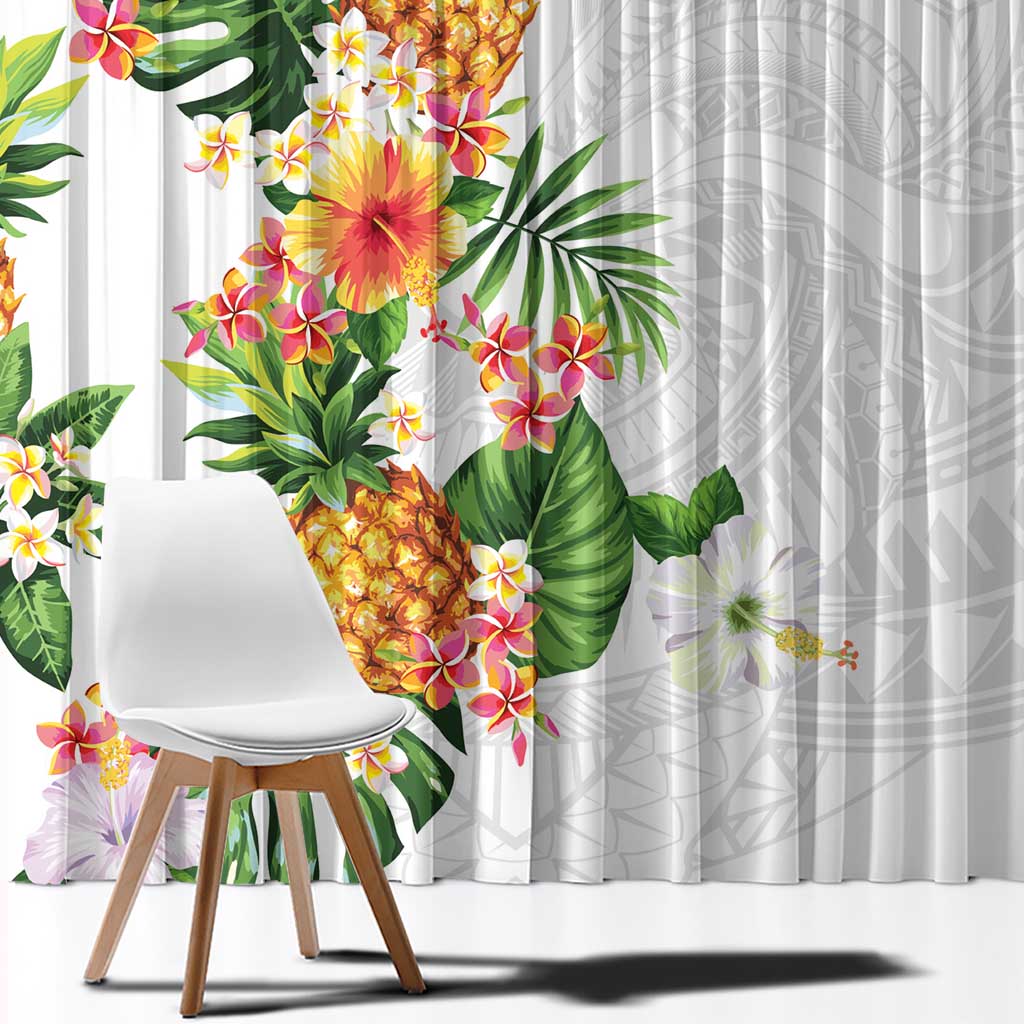 Hawaii Pineapple Tropical Window Curtain Luminous Hibiscus Plumeria LT01 - Polynesian Pride
