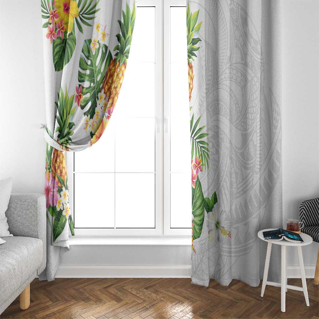 Hawaii Pineapple Tropical Window Curtain Luminous Hibiscus Plumeria LT01 - Polynesian Pride
