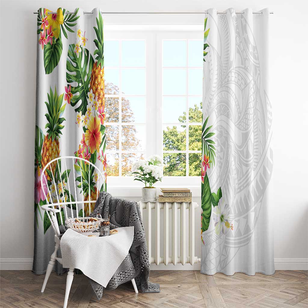 Hawaii Pineapple Tropical Window Curtain Luminous Hibiscus Plumeria LT01 - Polynesian Pride