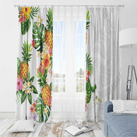 Hawaii Pineapple Tropical Window Curtain Luminous Hibiscus Plumeria LT01 - Polynesian Pride