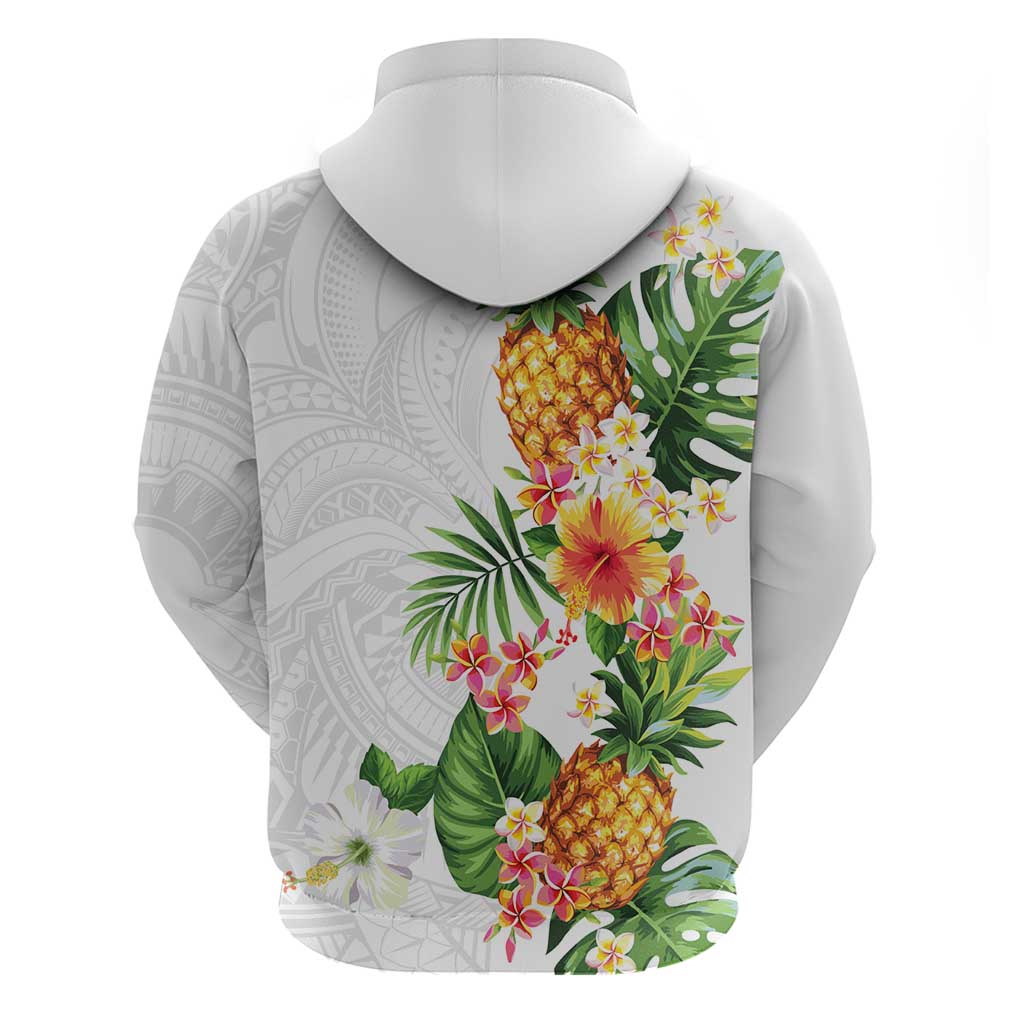 Hawaii Pineapple Tropical Zip Hoodie Luminous Hibiscus Plumeria LT01 - Polynesian Pride