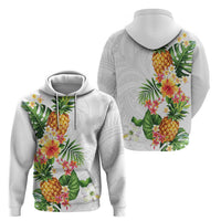 Hawaii Pineapple Tropical Zip Hoodie Luminous Hibiscus Plumeria LT01 - Polynesian Pride