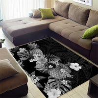 Hawaii Pineapple Tropical Area Rug Neutral Hibiscus Plumeria LT01 - Polynesian Pride