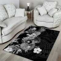 Hawaii Pineapple Tropical Area Rug Neutral Hibiscus Plumeria LT01 - Polynesian Pride