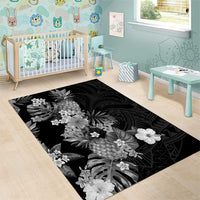 Hawaii Pineapple Tropical Area Rug Neutral Hibiscus Plumeria LT01 - Polynesian Pride