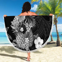 Hawaii Pineapple Tropical Beach Blanket Neutral Hibiscus Plumeria LT01 - Polynesian Pride