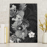 Hawaii Pineapple Tropical Canvas Wall Art Neutral Hibiscus Plumeria LT01 Without Frame Black - Polynesian Pride