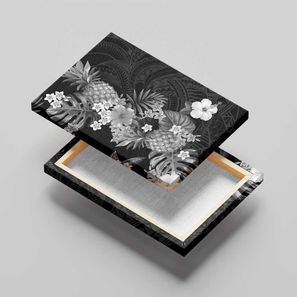 Hawaii Pineapple Tropical Canvas Wall Art Neutral Hibiscus Plumeria LT01 - Polynesian Pride