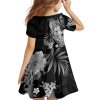 Hawaii Pineapple Tropical Kid Short Sleeve Dress Neutral Hibiscus Plumeria LT01 - Polynesian Pride