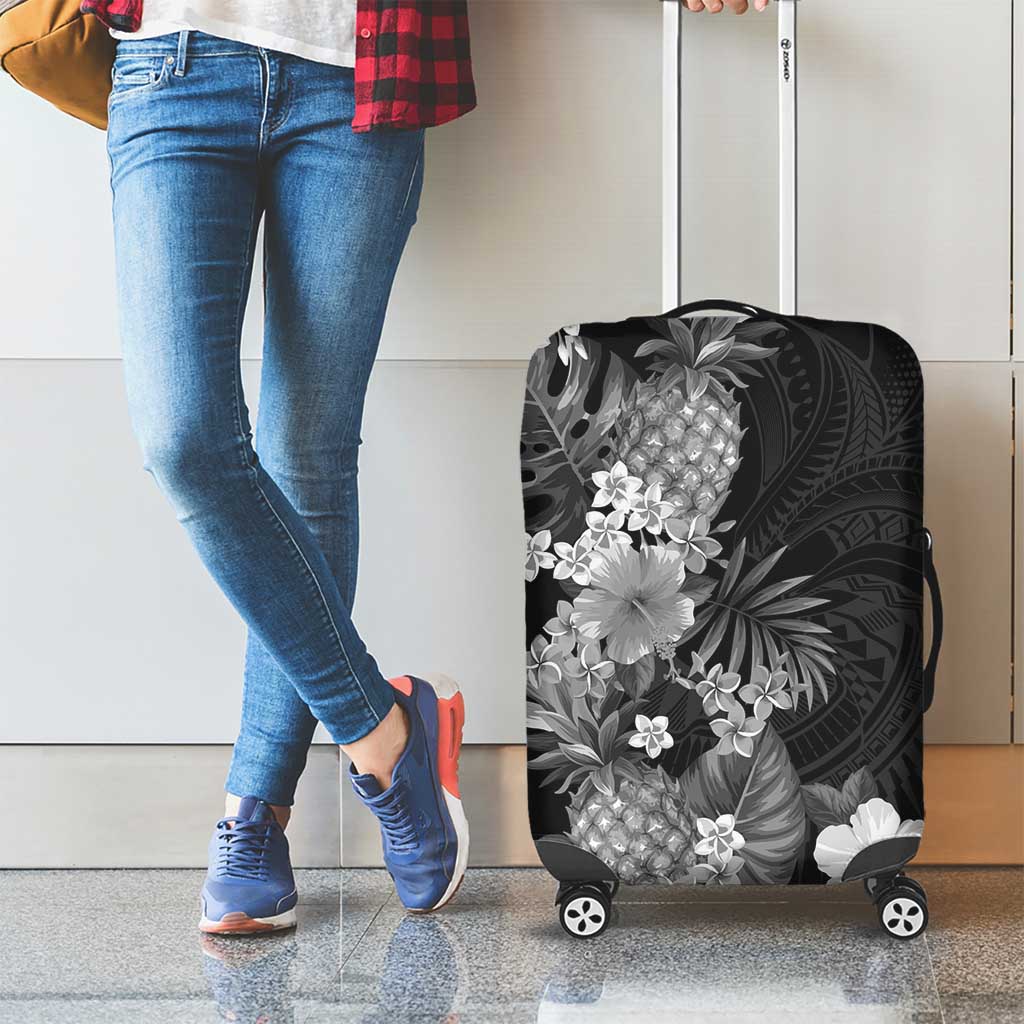 Hawaii Pineapple Tropical Luggage Cover Neutral Hibiscus Plumeria LT01 - Polynesian Pride