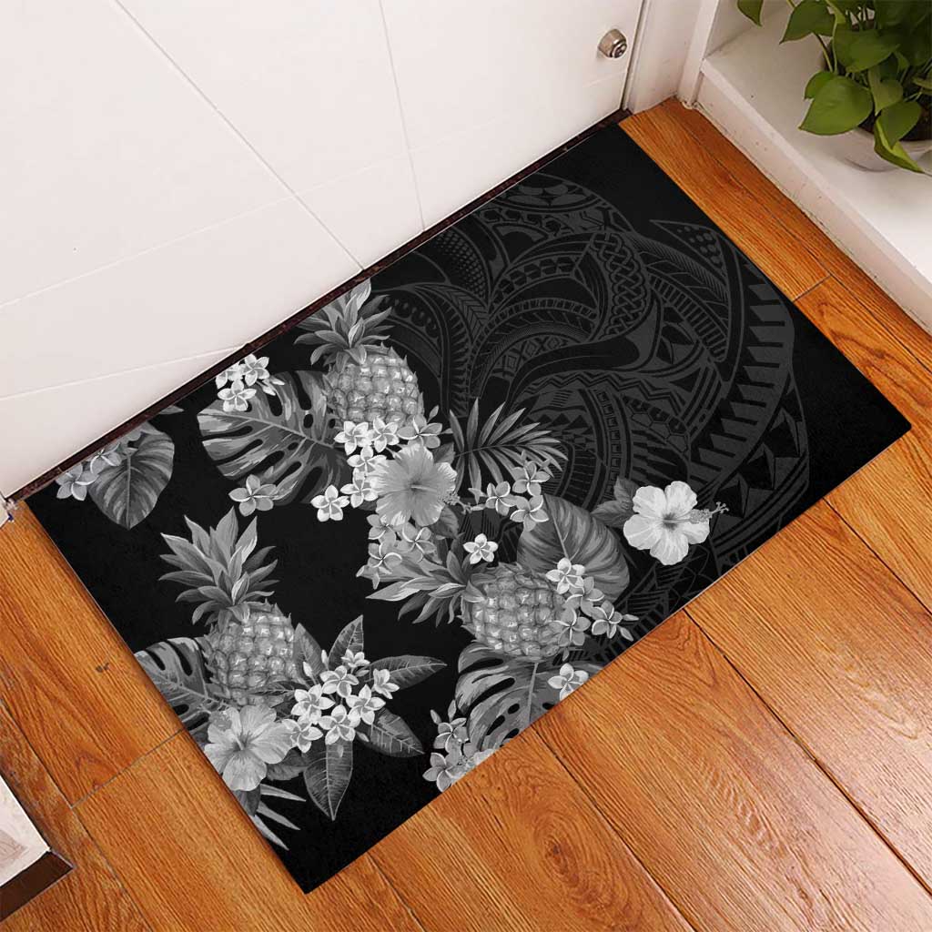 Hawaii Pineapple Tropical Rubber Doormat Neutral Hibiscus Plumeria LT01 - Polynesian Pride