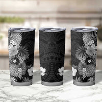 Hawaii Pineapple Tropical Tumbler Cup Neutral Hibiscus Plumeria LT01 - Polynesian Pride