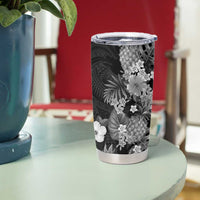Hawaii Pineapple Tropical Tumbler Cup Neutral Hibiscus Plumeria LT01 - Polynesian Pride