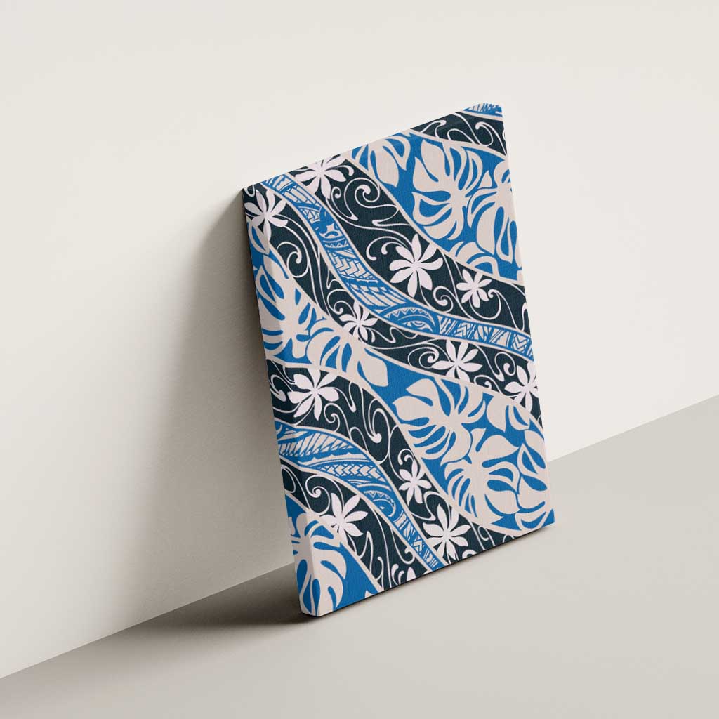 Ninamu Tahiti Tiare Monstera Canvas Wall Art Polynesian Pattern Curve Style LT01 - Polynesian Pride