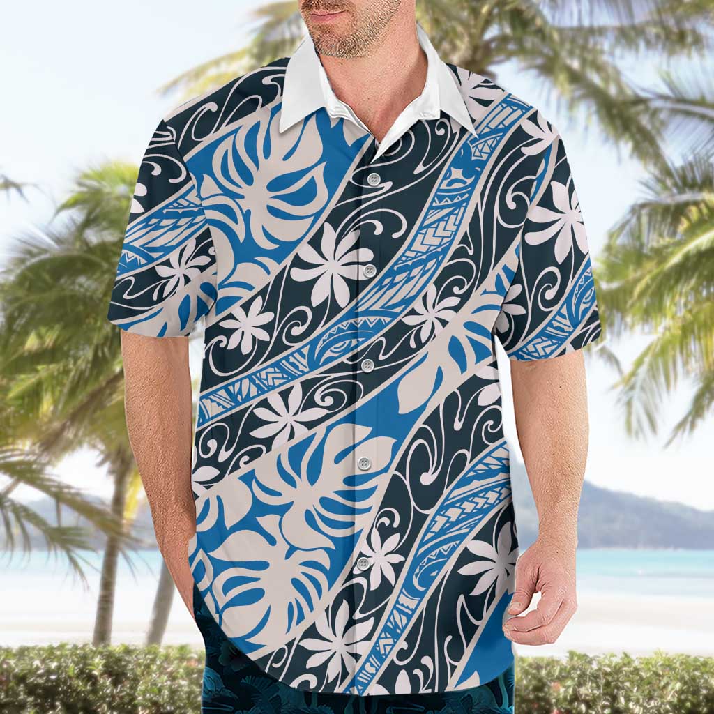 Ninamu Tahiti Tiare Monstera Hawaiian Shirt Polynesian Pattern Curve Style LT01 - Polynesian Pride