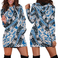 Ninamu Tahiti Tiare Monstera Hoodie Dress Polynesian Pattern Curve Style LT01 - Polynesian Pride