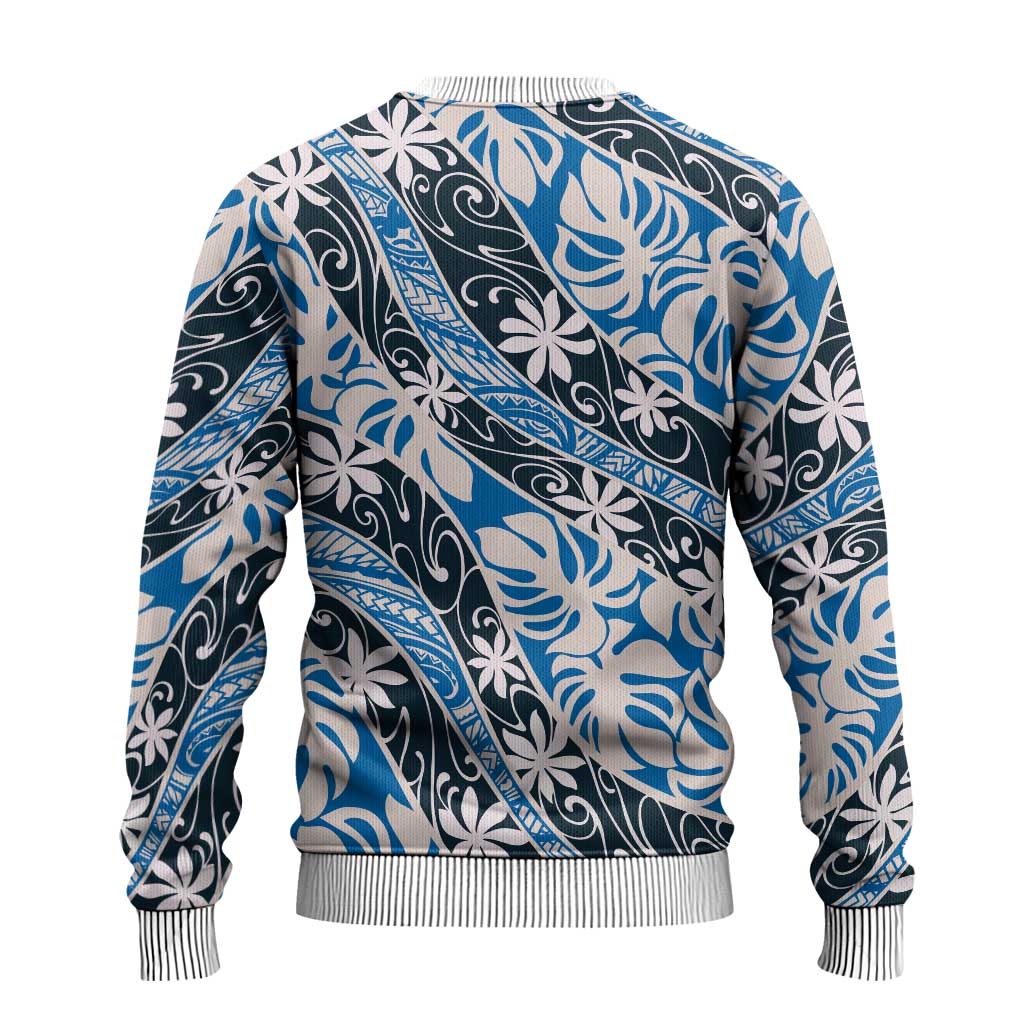 Ninamu Tahiti Tiare Monstera Ugly Christmas Sweater Polynesian Pattern Curve Style LT01 - Polynesian Pride