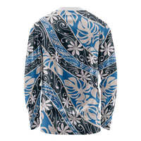 Ninamu Tahiti Tiare Monstera Long Sleeve Shirt Polynesian Pattern Curve Style LT01 - Polynesian Pride