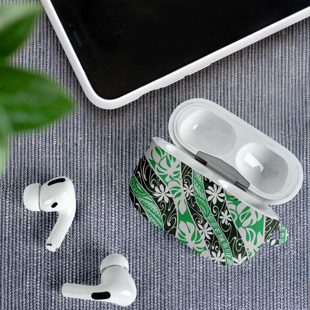 Matie Tahiti Tiare Monstera AirPods Case Polynesian Pattern Curve Style LT01 - Polynesian Pride