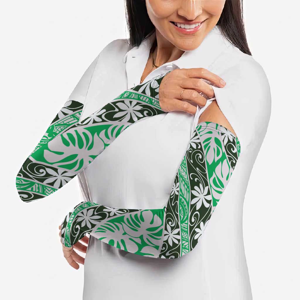 Matie Tahiti Tiare Monstera Arm Sleeves Polynesian Pattern Curve Style LT01 - Polynesian Pride